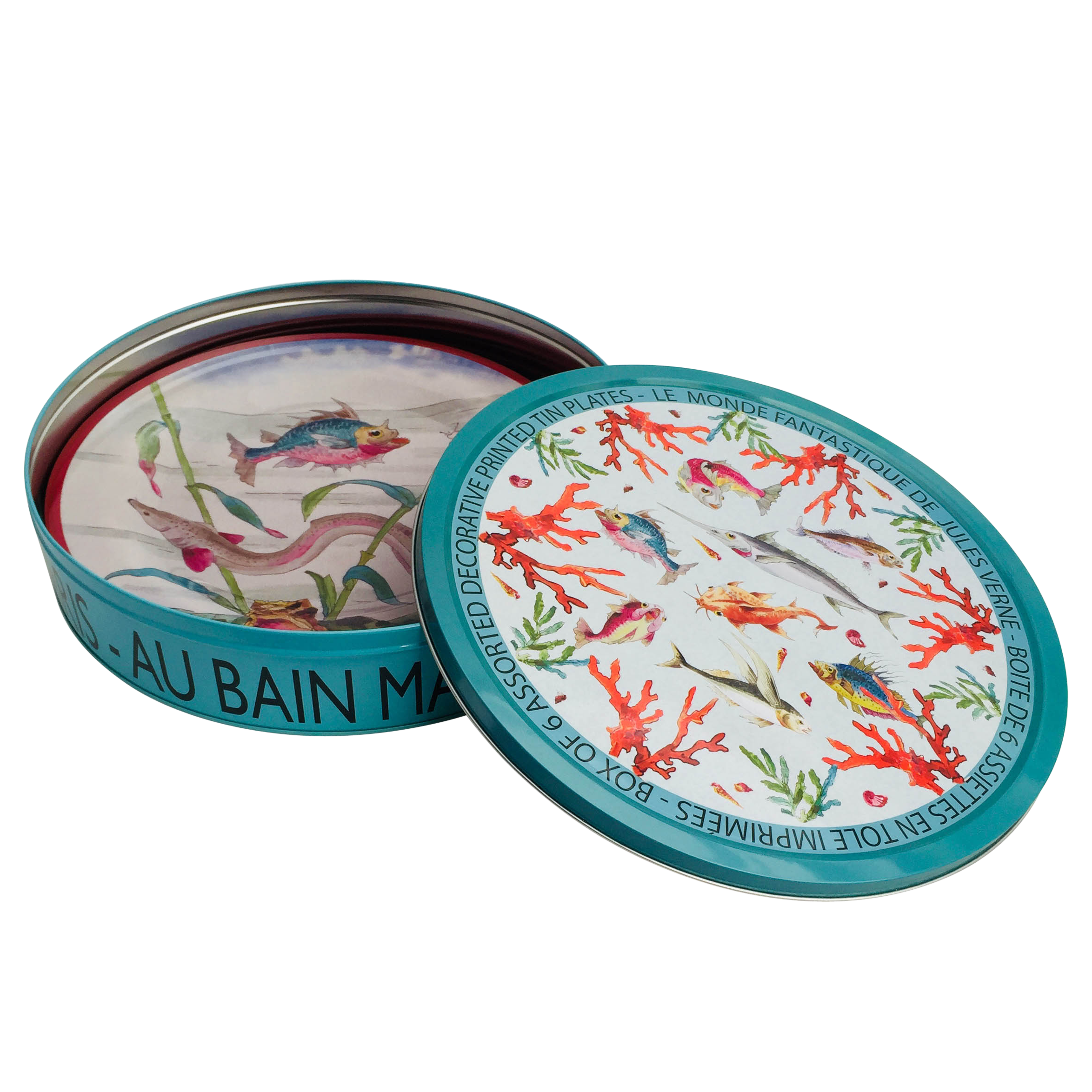 Coffret 6 Assiettes Tôle Poissons