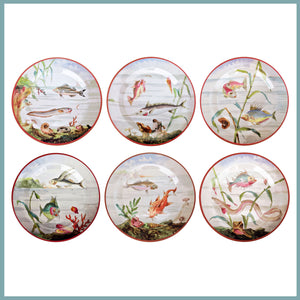 Coffret 6 Assiettes Tôle Poissons