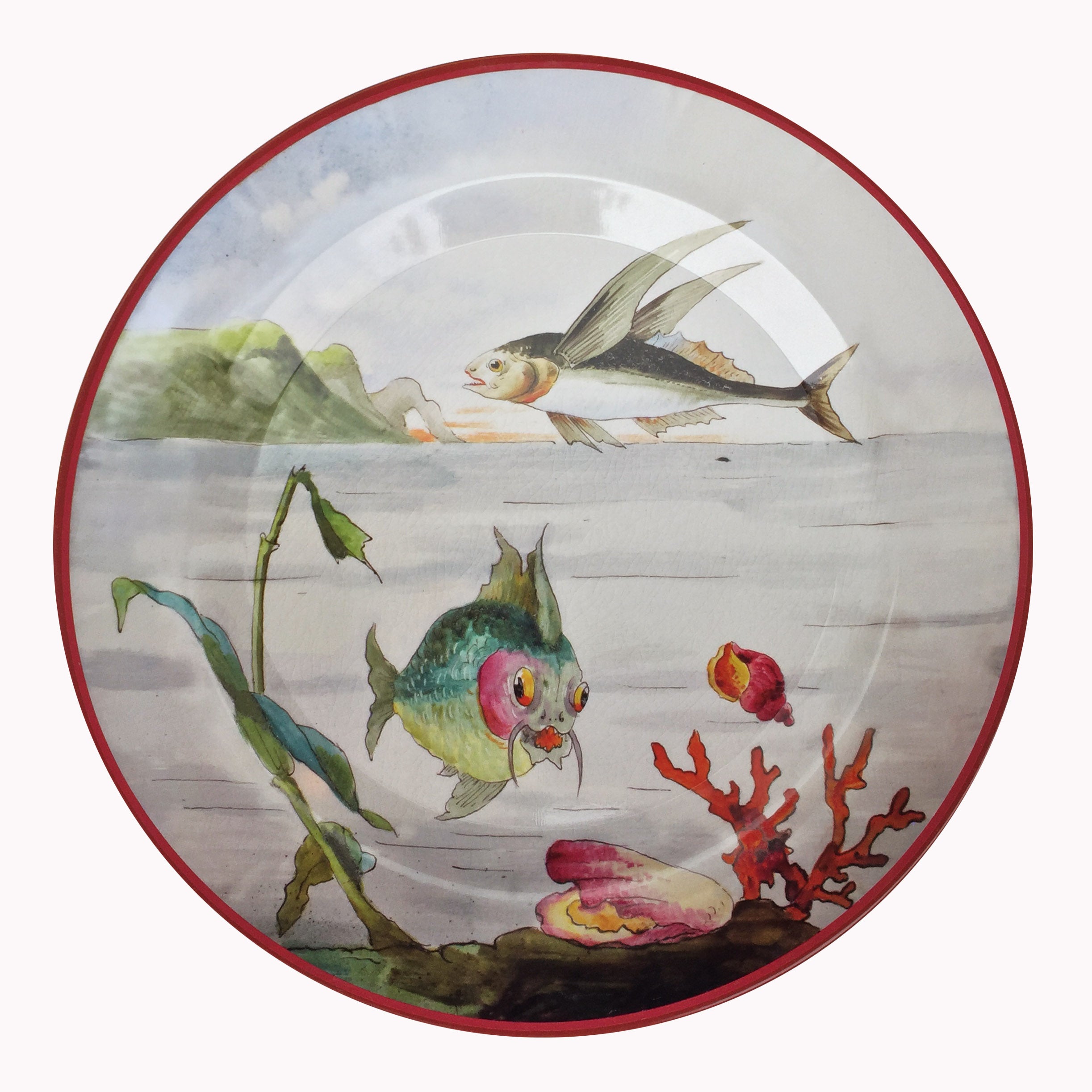 Coffret 6 Assiettes Tôle Poissons