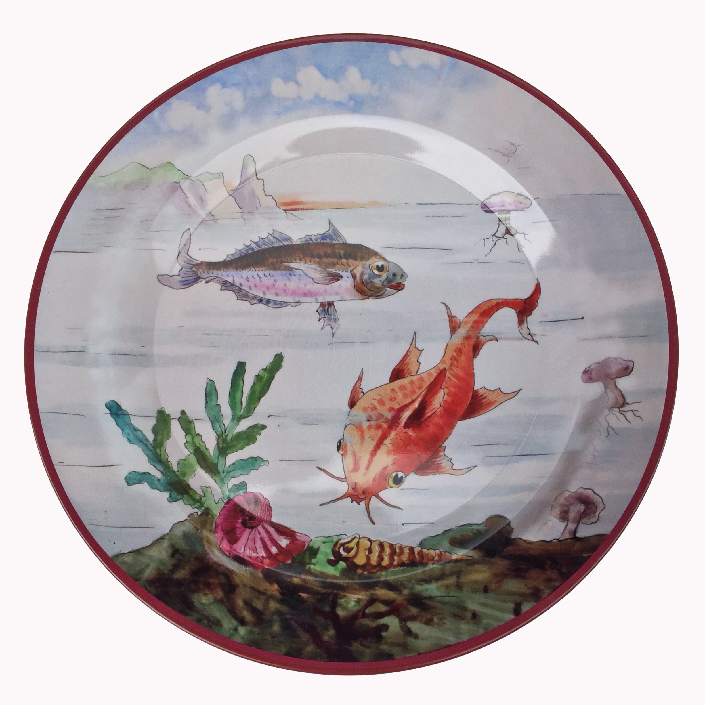Coffret 6 Assiettes Tôle Poissons