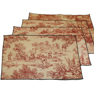 4 Sets de Table Imprimé "Toile De Jouy"