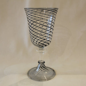 Verre A Pied Spirale Bleue